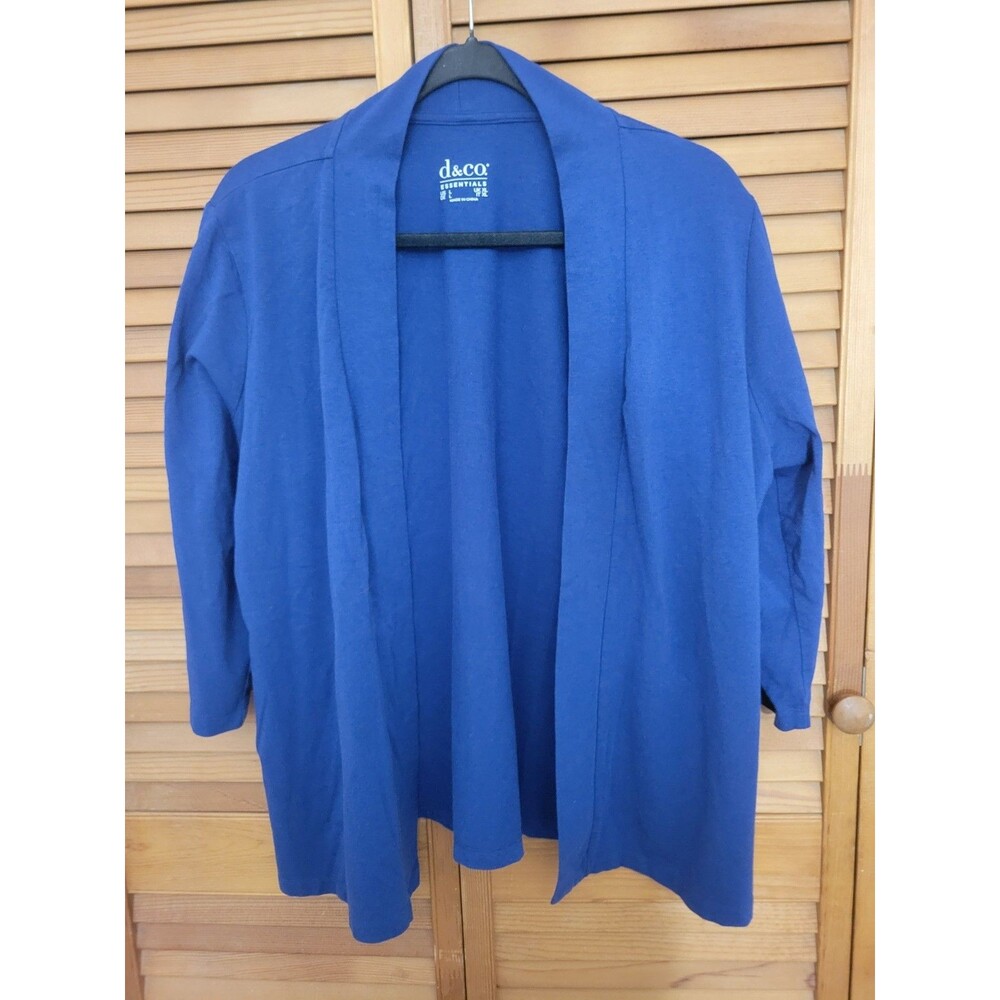 Blue Cotton Tank And Matching Cardigan D & Co. Size Large EUC